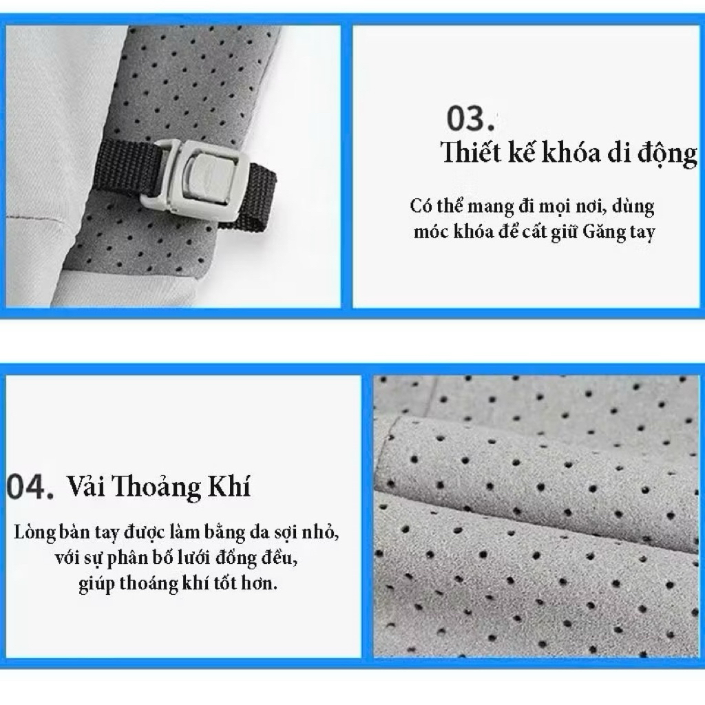 Găng tay chống nắng UPF50+ và tia UV băng lụa lạnh thoáng khí chống trượt phong cách thể thao