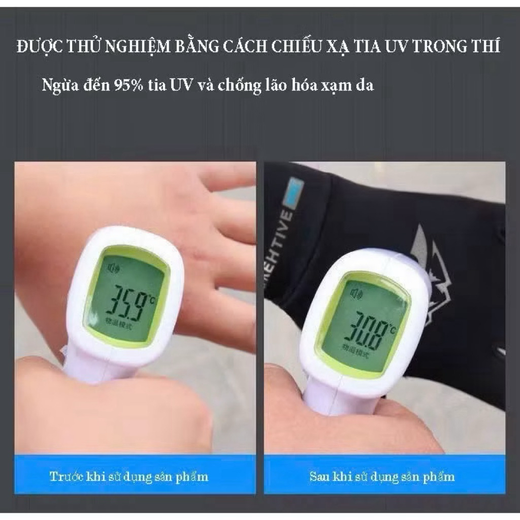 Găng tay chống nắng UPF50+ và tia UV băng lụa lạnh thoáng khí chống trượt phong cách thể thao