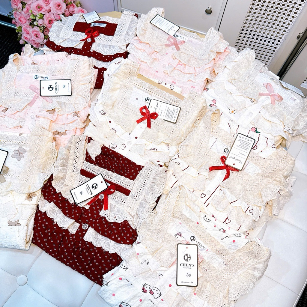 DD Cổ Ren Vuông Xốp Gạo Xịn Mịn Siêu Xinh
