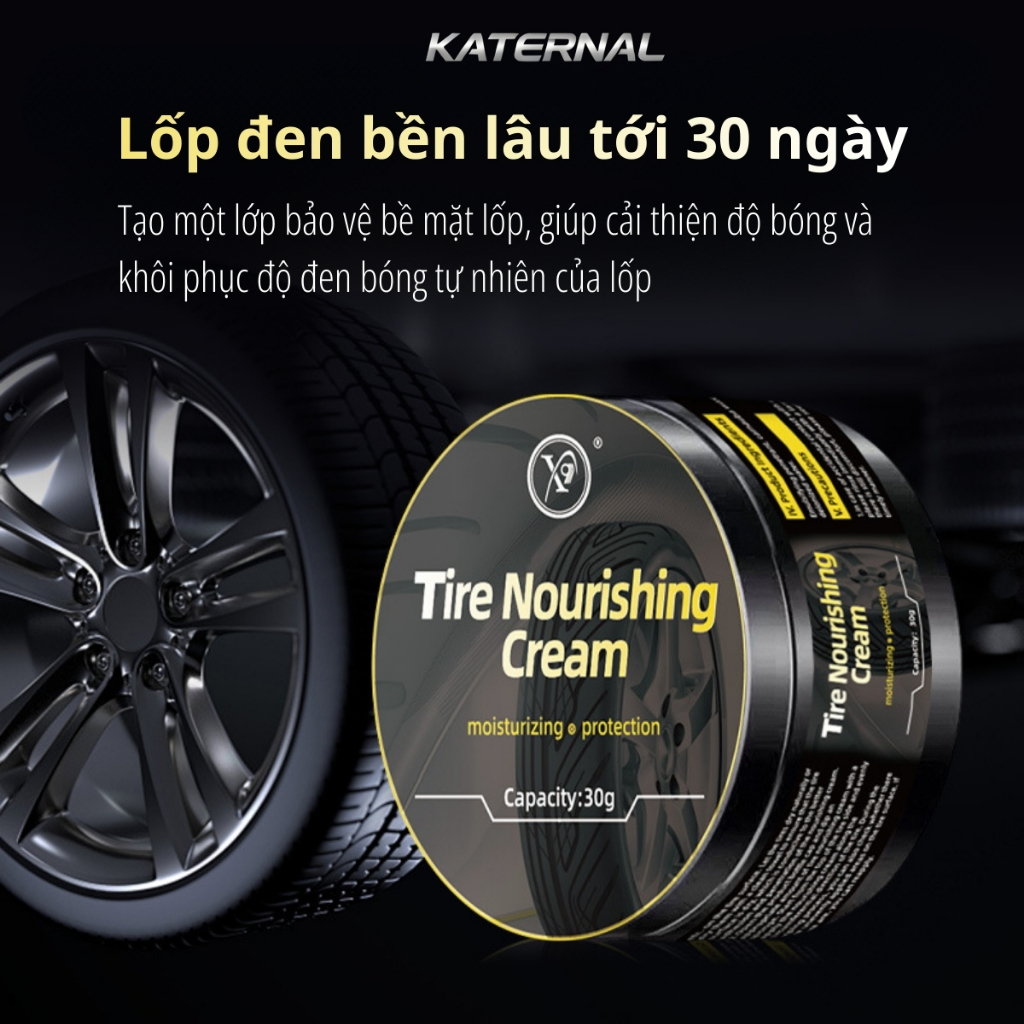 Sáp Dưỡng Lốp Ô Tô X9 100g – Làm Đen Bóng Nhanh, Phục Hồi Lốp Bạc Màu, Chống Nước Bụi Bẩn Bền Đến 30 Ngày