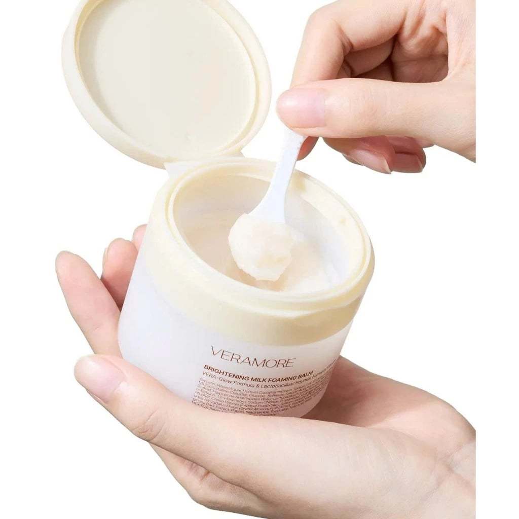 A63_ Sáp tẩy trang kiêm sữa rửa mặt dạng sữa Veramore Brightening Milk Foaming Balm 100g