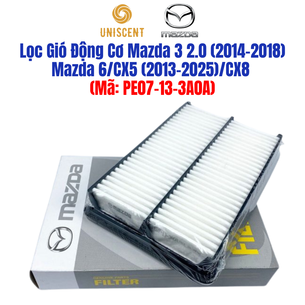 Lọc Gió Động Cơ Mazda 3 (2014-2018)/ Mazda 6/ CX5-CX8 (2013-2025) (Mã: PE07133A0A)- Chính Hãng Mazda