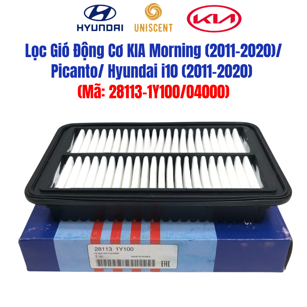 Lọc Gió Động Cơ KIA Morning-Picanto (2011-Nay) (Mã: 281131Y100, 2811304000) Chuẩn OEM Loại Xịn