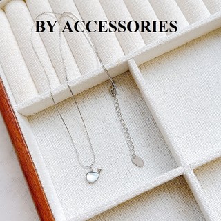 Dây chuyền nữ titan mặt hình con cá voi nhỏ xinh khảm xà cừ không gỉ WN2630 BY ACCESSORIES
