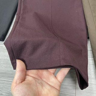 Quần Ống Rộng ELEGANTE Phối Sọc Có Túi Sau Chất Liệu KAKI NHẬT  Che Khuyết Điểm Đôi Chân Cực Tốt