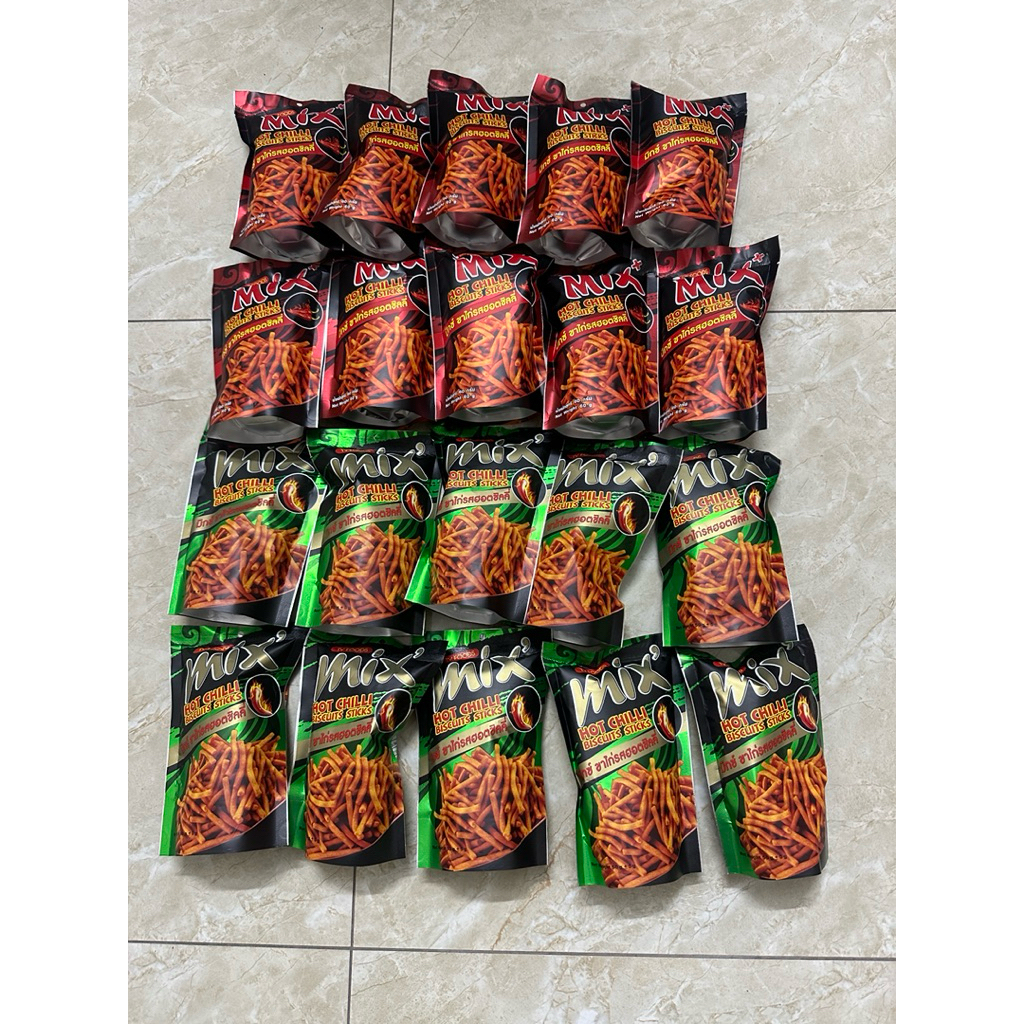 Giá Mềm Vô Địch( Mua 1 Tặng 1 )Combo 20 gói bim mix chữ thái ( thương hiệu TV Food và 5c Food ) 10 ớt cay + 10 rong biển