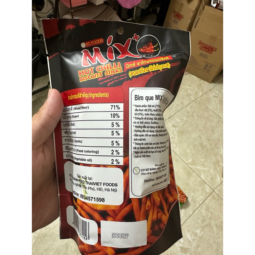 Giá Mềm Vô Địch( Mua 1 Tặng 1 )Combo 20 gói bim mix chữ thái ( thương hiệu TV Food và 5c Food ) 10 ớt cay + 10 rong biển