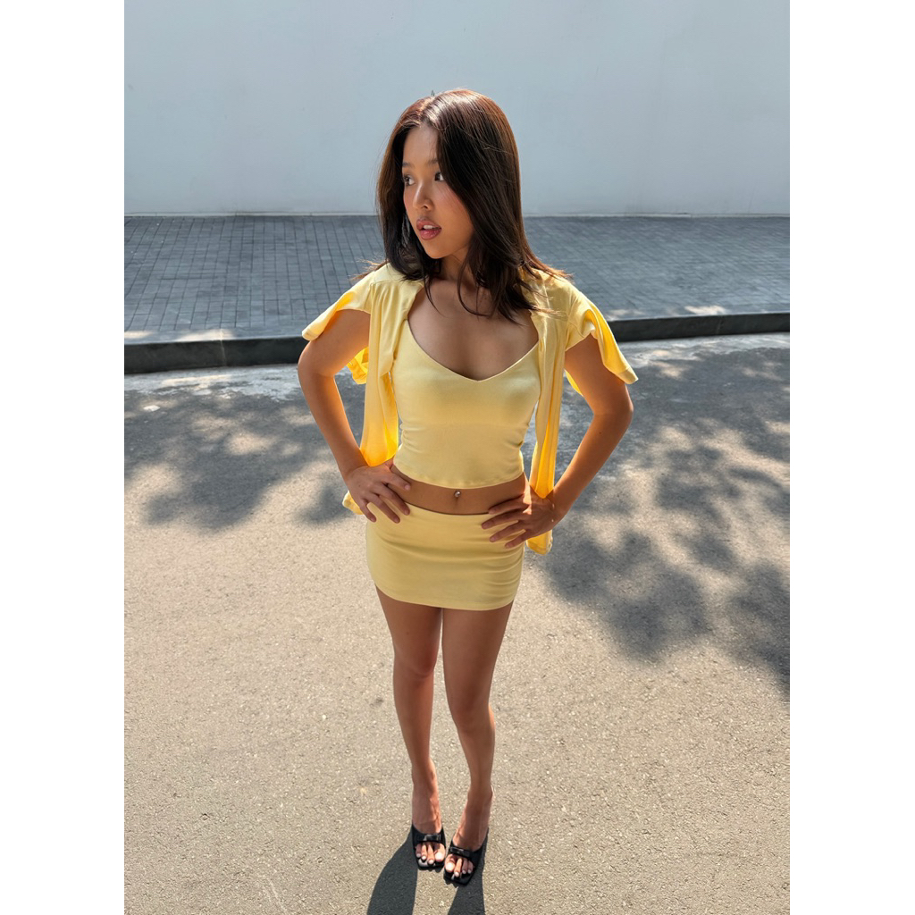 Fresh Butter Set 3 Món – Áo Hai Dây Cardigan Váy Ngắn Nữ 💛