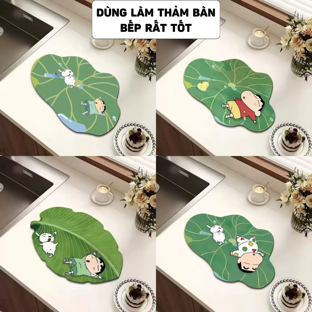 Thảm Chùi Chân Nhà Tắm Hình Shin Chống Trượt Thấm Hút Nước Nhanh Thảm Lau Chân Phòng Tắm Phòng Ngủ Dễ Thương Titihome