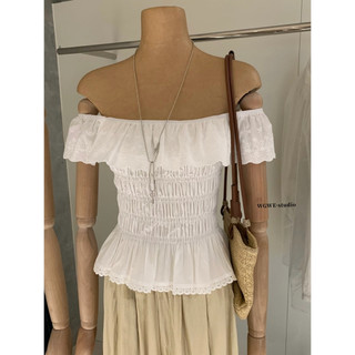 𝐏𝐡𝐢𝐞𝐧 𝐖𝐆𝐖𝐄 | (Sẵn) w8961 Áo Thô Trễ Vai Bèo Chun Summer