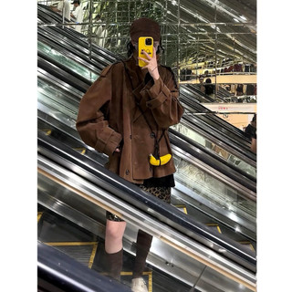 Áo khoác trench coat da lộn chất dày dặn 2 lớp