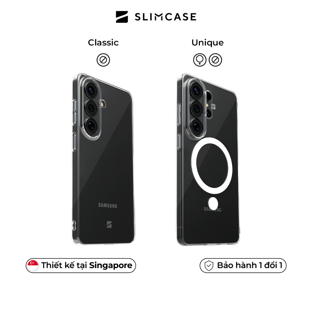 Ốp lưng Samsung Galaxy S26 Ultra / S26 Plus / S26 SLIMCASE - Không ố vàng, siêu mỏng, hỗ trợ sạc không dây