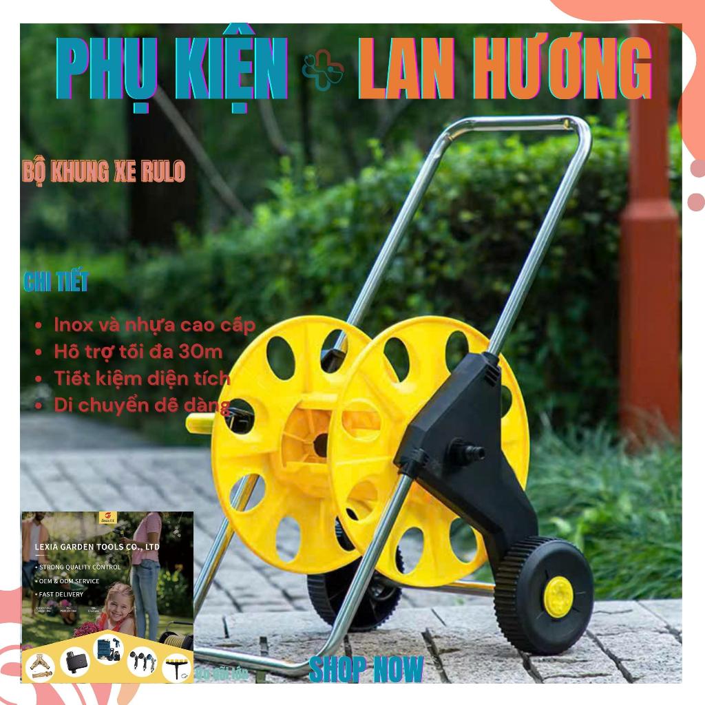 Bộ Khung Xe Rulo INOX Gồm Bánh Và Tay Cầm Hỗ Trợ Cuộn Ống Nước Vòi Nước ...