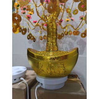 thỏi vàng dài 22cm cao 13cm rộng 14 cm làm cây Kim tiền trang trí chiêu tài có thể làm cây lớn 80cm