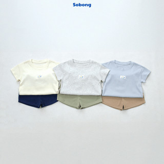 Bộ quần áo cộc tay may tag phối màu cho bé trai, bé gái Hokiha vải cotton bozip mềm mại, thoáng mát size 8-17kg BB18