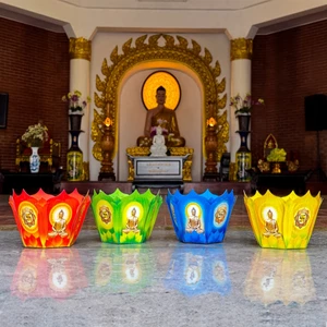 Set 4 Hoa Đăng Phật Giáo Bằng Giấy - TAYTA - Trang Trí Chùa, Lễ Hội, Vu Lan, Cầu An Đẹp
