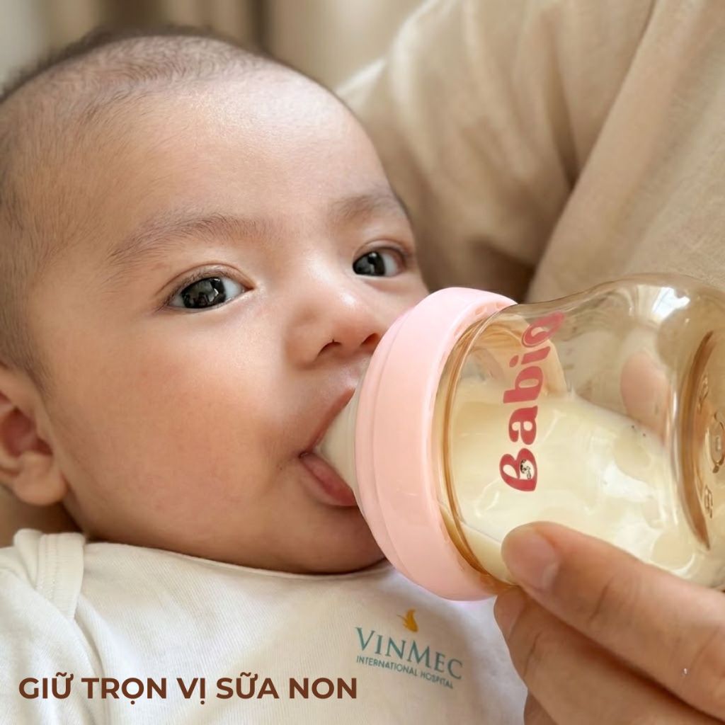 Bình Sữa Babi1 PPSU Plus Cổ Rộng 90ml Cho Bé Sơ Sinh - Núm Siêu Mềm Chống Sặc Sữa & Đầy Hơi Hiệu Quả