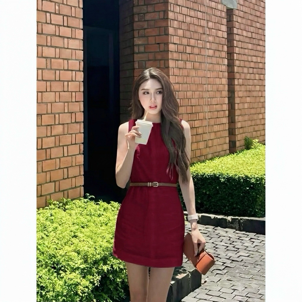 𝗗𝗼𝗿𝗮 - Đầm Linen cổ thuyền