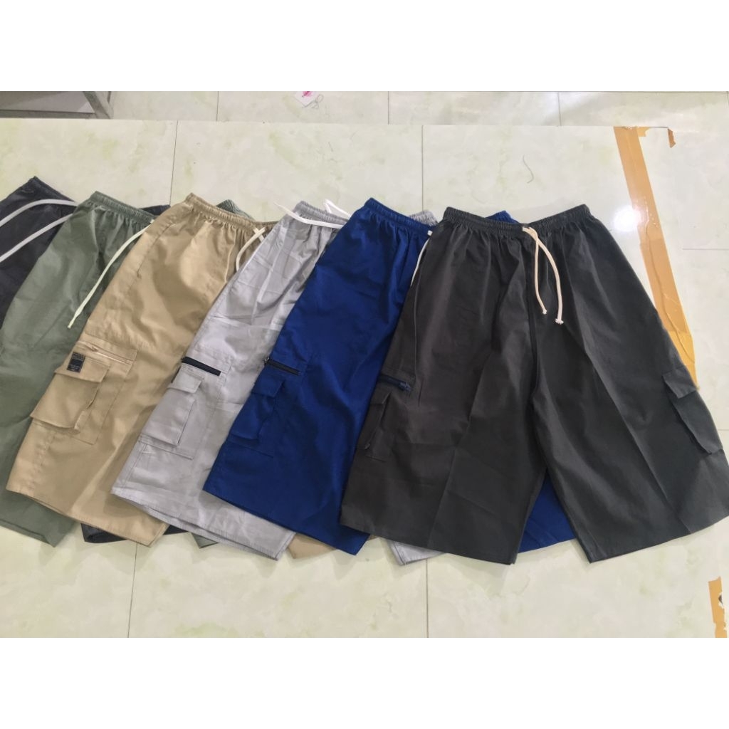 Quần short lỡ, sọt lửng , lưng thun túi hộp, quần short trung niên free size 65-85kg