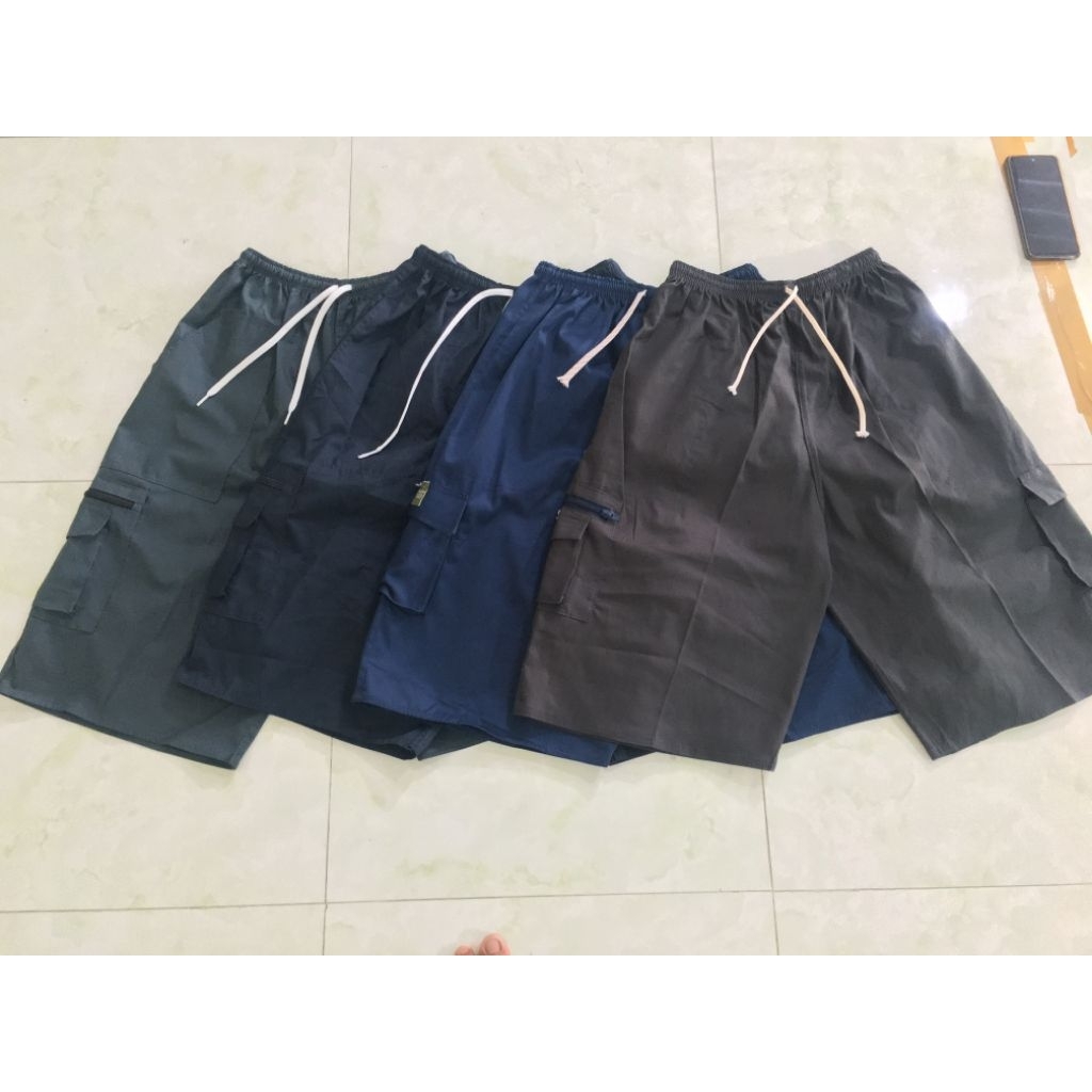 Quần short lỡ, sọt lửng , lưng thun túi hộp, quần short trung niên free size 65-85kg