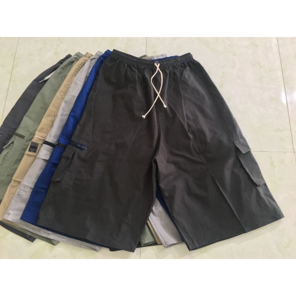 Quần short lỡ, sọt lửng , lưng thun túi hộp, quần short trung niên free size 65-85kg