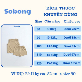 Bộ quần áo ba lỗ basic cho bé trai, bé gái Hokiha vải cotton bozip mềm mại, thoáng mát size 8-17kg BB20