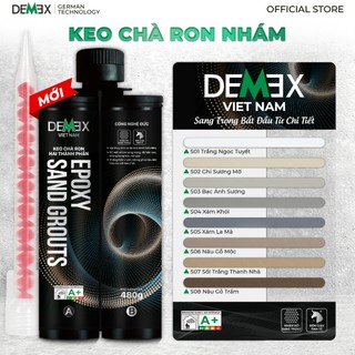 Combo 1 chai Keo Chà Ron Cao Cấp Demex  + DCTC + Súng Bơm Keo - Chống ố màu, chống thấm, ngoài trời & ngoài trời