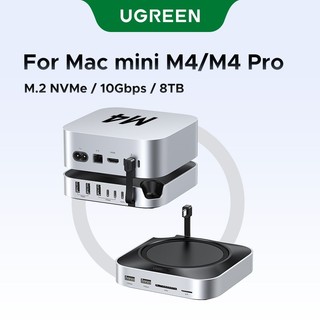 UGREEN USB HUB Docking Station cho Mac Mini M4 M4 Pro M.2 NVMe SSD 8TB Max 10Gbps Cổng USB-A & C SD & TF 11 CỔNG