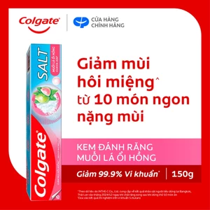 Kem Đánh Răng Colgate Muối Lá Ổi Hồng giảm hôi miệng và vi khuẩn tích tụ 150g/ tuýp
