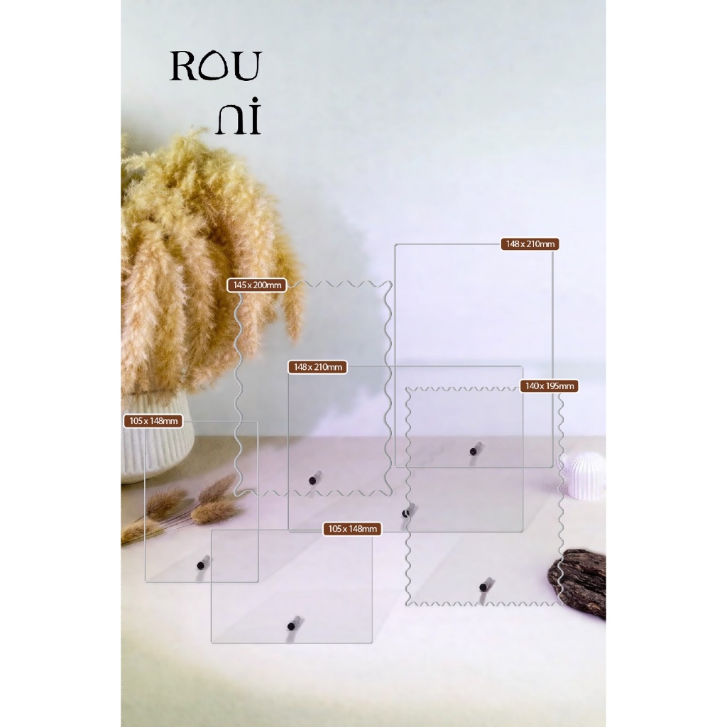 Bảng trưng mẫu ROUNI: Bảng màu mica trong suốt trưng bày màu sơn, mẫu móng