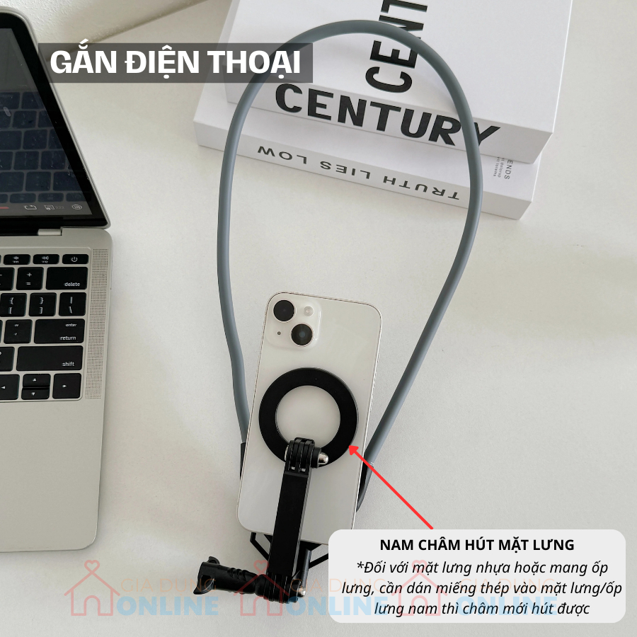 Vòng đeo nam châm gắn điện thoại quay video góc nhìn vlog, câu cá, du lịch... bản LITE