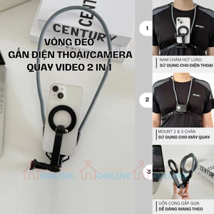 Vòng đeo nam châm gắn điện thoại quay video góc nhìn vlog, câu cá, du lịch... bản LITE