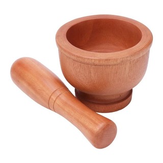 Bộ Chày Cối Gỗ Tự Nhiên – Size 12cm đến 15cm – Dày Dặn Giã Tiêu, Tỏi, Gừng