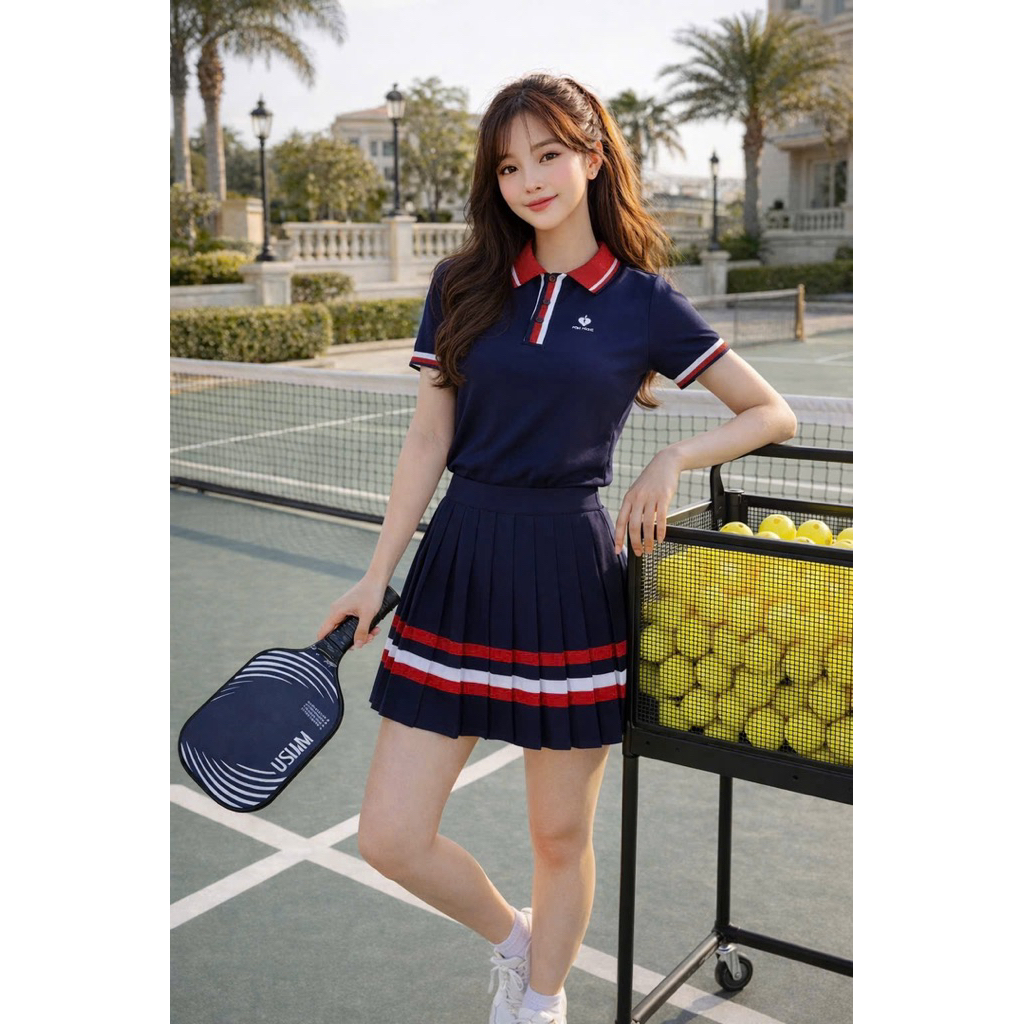HOT Bộ thể thao nữ, Bộ váy áo POM QC cao cấp chơi Pickleball, Golf, Tennis...