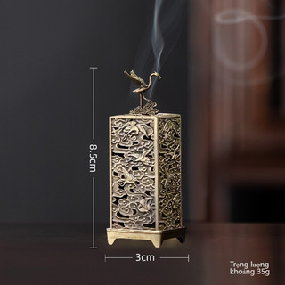 Lư Hương Đốt Trầm Hương Mini Hợp Kim, Họa Tiết Tinh Xảo, Phù Hợp Nhà Cửa