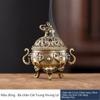Lư Hương Đốt Trầm Hương Mini Hợp Kim, Họa Tiết Tinh Xảo, Phù Hợp Nhà Cửa