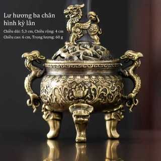 Lư Hương Đốt Trầm Hương Mini Hợp Kim, Họa Tiết Tinh Xảo, Phù Hợp Nhà Cửa