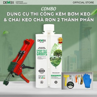 Combo Bộ Dụng Cụ và Keo Chà Ron Demex Cao Cấp - Chống Thấm, Chống Ố, Bền màu Không Chứa Chất Gây Ung Thư  (Có súng)