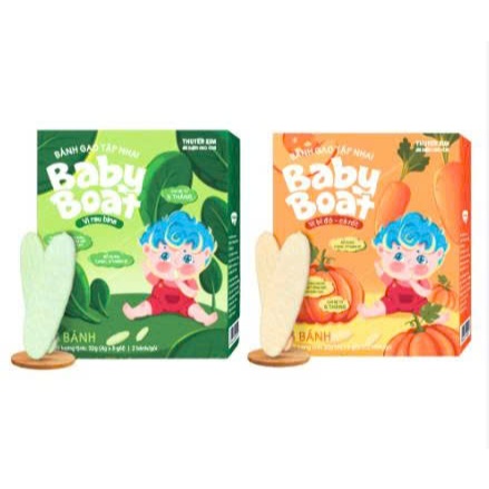 Bánh gạo ăn dặm Thuyền Xưa mềm giòn dễ tan trong miệng, Bánh gạo cho bé 6 Tháng