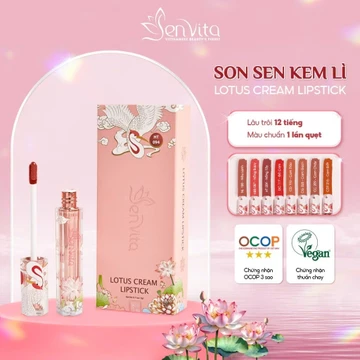 Son sen Lotus Cream Lipstick 8 màu lì mịn lâu trôi – son kem lì dưỡng ẩm môi nhiều màu thời thượng