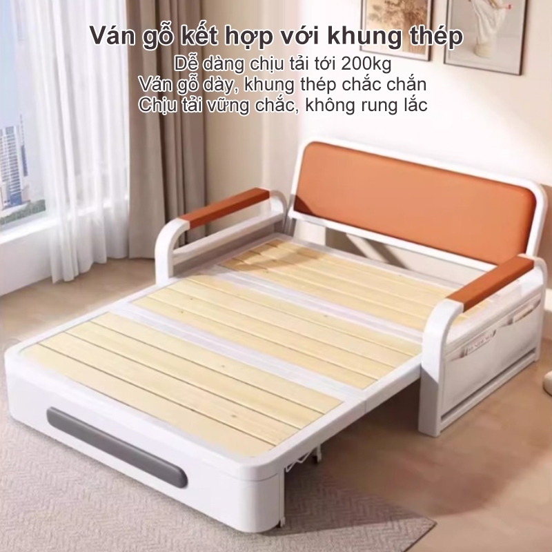 Ghế Sofa Giường Đa Năng CONOCO Gấp Gọn Khung Sắt Chịu Lực Nệm Cao Su Da Mèo Cào Chống Xước Có Hộc Đồ