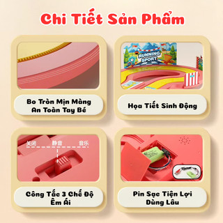 Đồ Chơi Đường Đua Điền Kinh Running Sport Rùa Và Thỏ Cảm Biến Chuyển Động - Đồ Chơi Vận Động, Đối Kháng 2 Người Vui Nhộn
