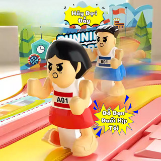 Đồ Chơi Đường Đua Điền Kinh Running Sport Rùa Và Thỏ Cảm Biến Chuyển Động - Đồ Chơi Vận Động, Đối Kháng 2 Người Vui Nhộn