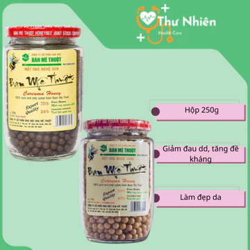Viên nghệ mật ong Buôn mê thuột 250g (nghệ đen và nghệ vàng) Hỗ trợ giảm đau viêm dạ dày