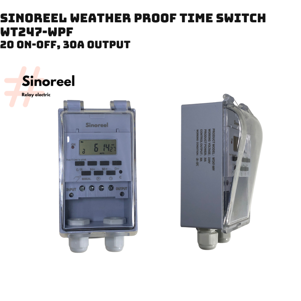 Công tắc hẹn giờ timer chống nước chống bụi 30A WT247-WPF dùng ngoài ...