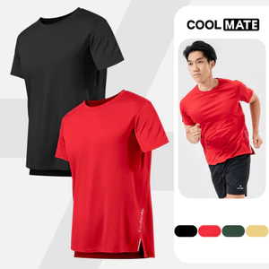 Combo 2 áo thun nam thể thao chạy bộ Essentials Fast & Free Run II siêu nhẹ, áo đỏ Việt Nam Coolmate