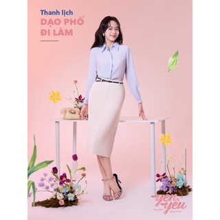 [THANH THỦY x YODY] Chân váy dáng suông YODY Straight có thắt lưng chuẩn công sở WCSK26S106