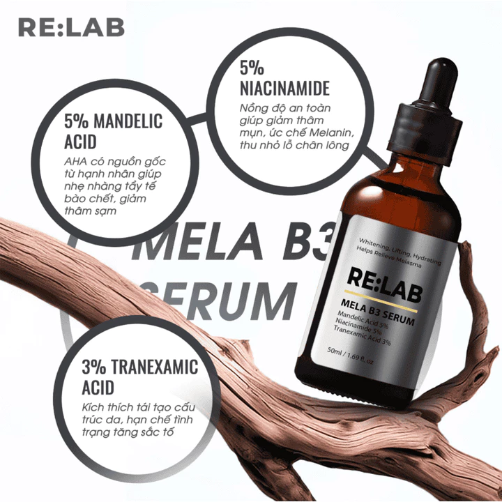Serum nám RE:LAB MELA B3 SERUM giúp dưỡng ẩm, mờ nếp nhăn, làm trắng da, 50ml Hàn Quốc serum nám relab serum relab TN179