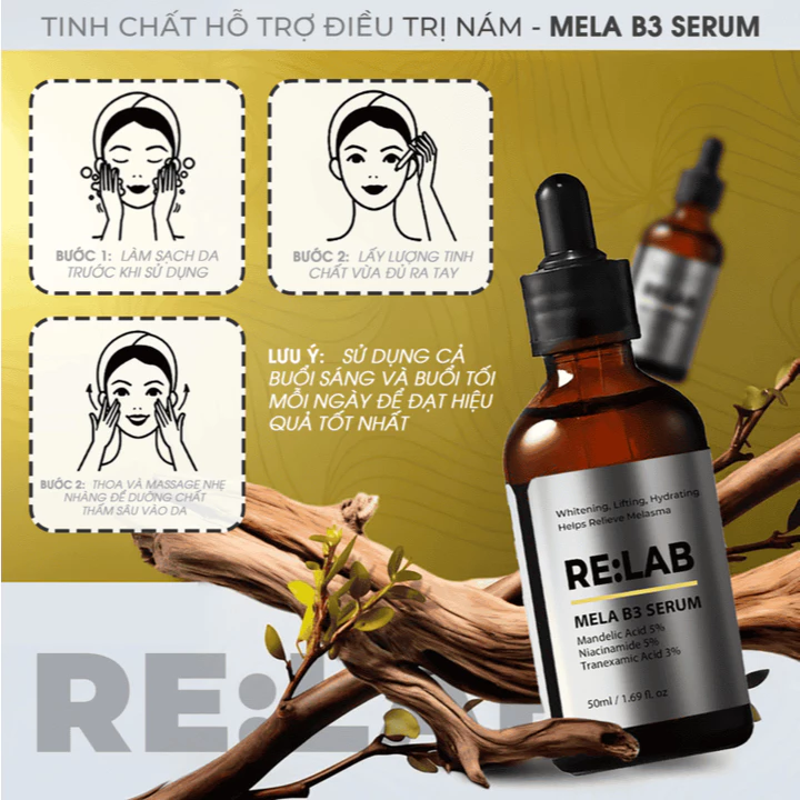 Serum nám RE:LAB MELA B3 SERUM giúp dưỡng ẩm, mờ nếp nhăn, làm trắng da, 50ml Hàn Quốc serum nám relab serum relab TN179