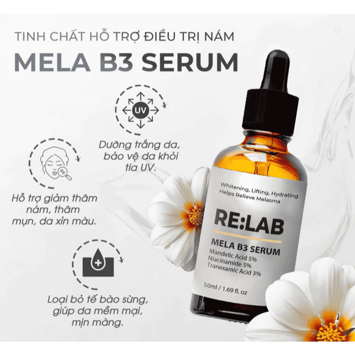 Serum nám RE:LAB MELA B3 SERUM giúp dưỡng ẩm, mờ nếp nhăn, làm trắng da, 50ml Hàn Quốc serum nám relab serum relab TN179